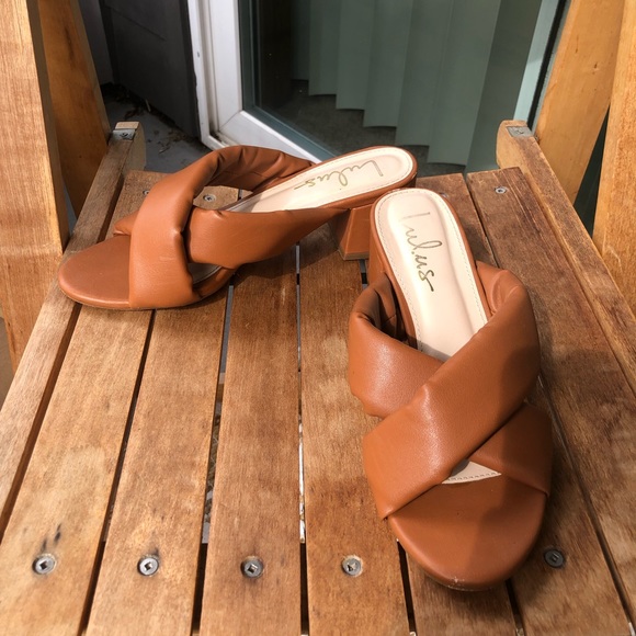 Braidef heeled slides sandals mules open toe 6.5 - Picture 8 of 9